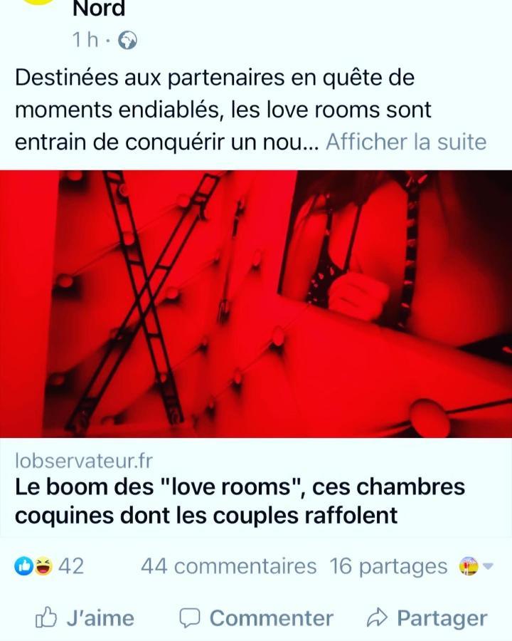 Redroom Loveroom Chambre Spa Privative Insolite Theme 50 Nuances De Grey Douchy-les-Mines Exterior photo