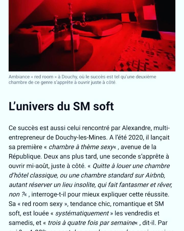 Redroom Loveroom Chambre Spa Privative Insolite Theme 50 Nuances De Grey Douchy-les-Mines Exterior photo